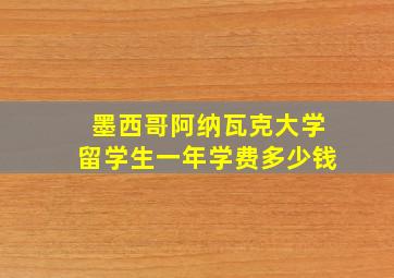 墨西哥阿纳瓦克大学留学生一年学费多少钱