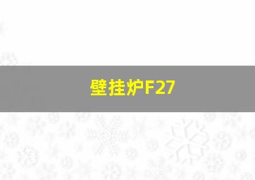 壁挂炉F27