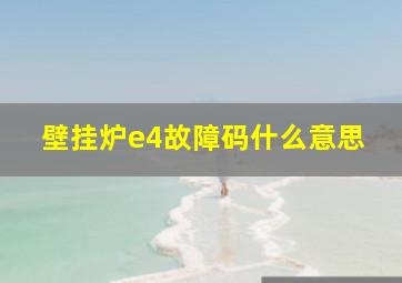 壁挂炉e4故障码什么意思