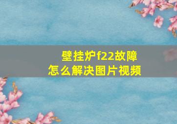 壁挂炉f22故障怎么解决图片视频