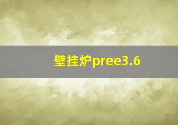 壁挂炉pree3.6