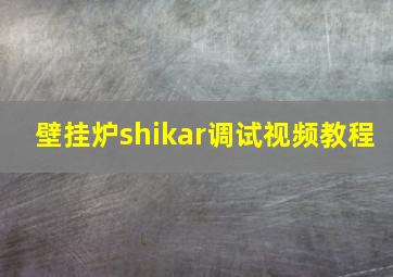 壁挂炉shikar调试视频教程