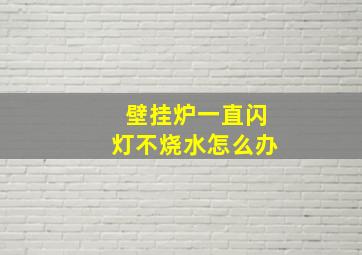 壁挂炉一直闪灯不烧水怎么办