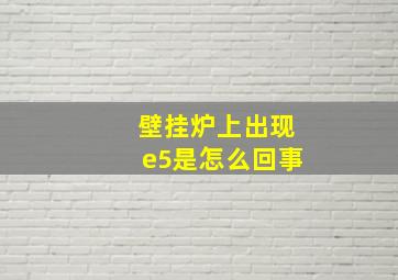 壁挂炉上出现e5是怎么回事