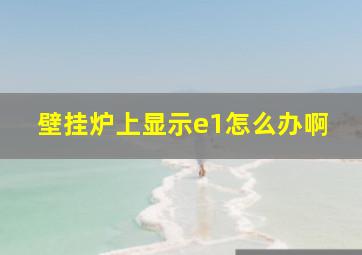 壁挂炉上显示e1怎么办啊