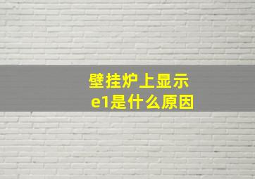 壁挂炉上显示e1是什么原因