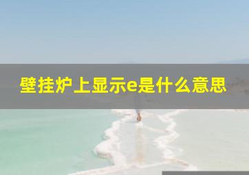 壁挂炉上显示e是什么意思