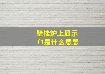 壁挂炉上显示f1是什么意思