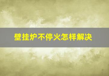 壁挂炉不停火怎样解决