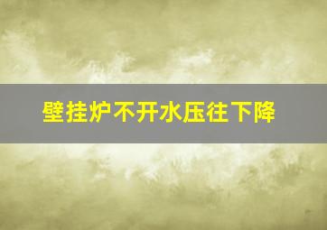 壁挂炉不开水压往下降