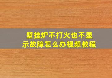 壁挂炉不打火也不显示故障怎么办视频教程