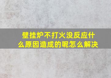 壁挂炉不打火没反应什么原因造成的呢怎么解决