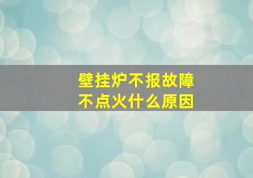 壁挂炉不报故障不点火什么原因