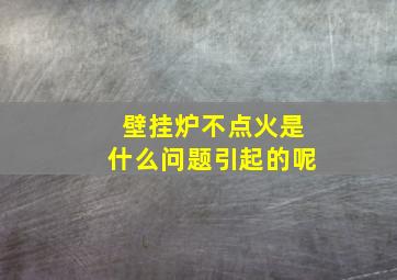 壁挂炉不点火是什么问题引起的呢