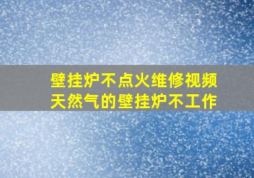 壁挂炉不点火维修视频天然气的壁挂炉不工作