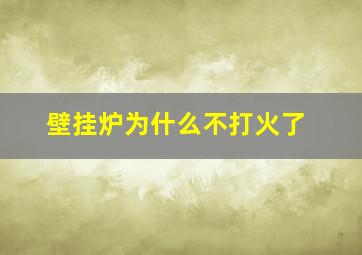 壁挂炉为什么不打火了