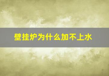 壁挂炉为什么加不上水