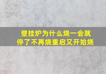 壁挂炉为什么烧一会就停了不再烧重启又开始烧