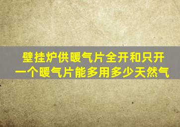 壁挂炉供暖气片全开和只开一个暖气片能多用多少天然气