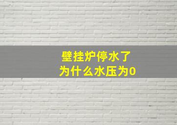 壁挂炉停水了为什么水压为0