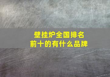 壁挂炉全国排名前十的有什么品牌