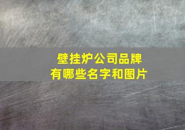 壁挂炉公司品牌有哪些名字和图片