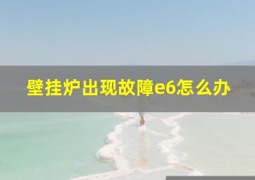 壁挂炉出现故障e6怎么办