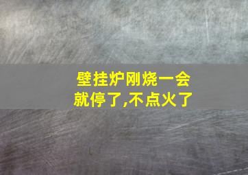 壁挂炉刚烧一会就停了,不点火了