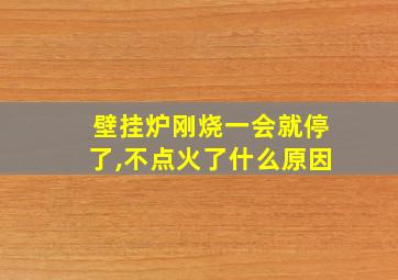 壁挂炉刚烧一会就停了,不点火了什么原因