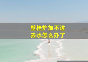 壁挂炉加不进去水怎么办了