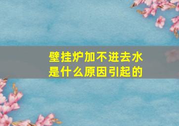 壁挂炉加不进去水是什么原因引起的