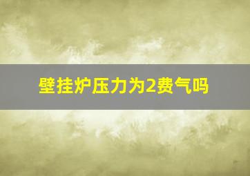 壁挂炉压力为2费气吗