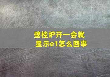 壁挂炉开一会就显示e1怎么回事