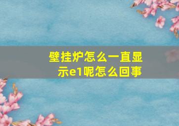 壁挂炉怎么一直显示e1呢怎么回事