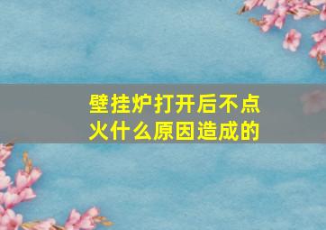 壁挂炉打开后不点火什么原因造成的