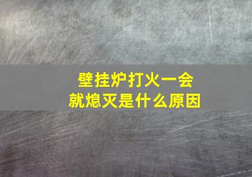 壁挂炉打火一会就熄灭是什么原因