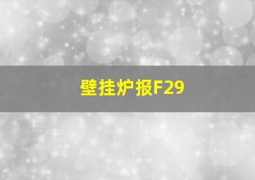 壁挂炉报F29