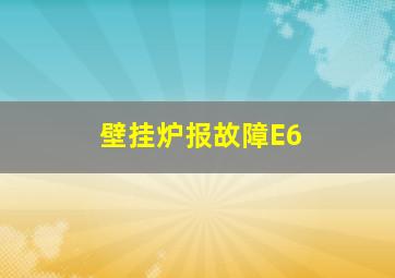 壁挂炉报故障E6