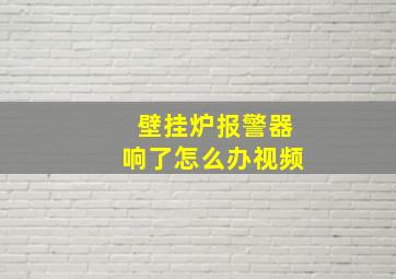 壁挂炉报警器响了怎么办视频