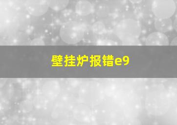 壁挂炉报错e9