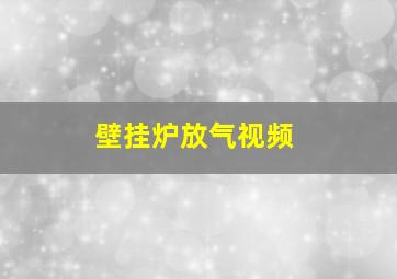 壁挂炉放气视频