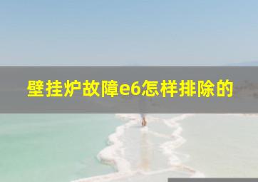 壁挂炉故障e6怎样排除的