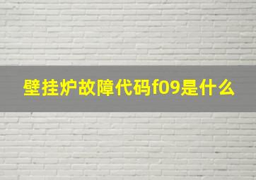 壁挂炉故障代码f09是什么