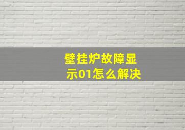 壁挂炉故障显示01怎么解决