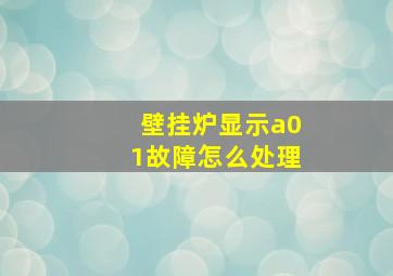 壁挂炉显示a01故障怎么处理