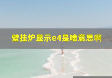 壁挂炉显示e4是啥意思啊