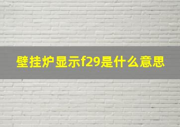 壁挂炉显示f29是什么意思