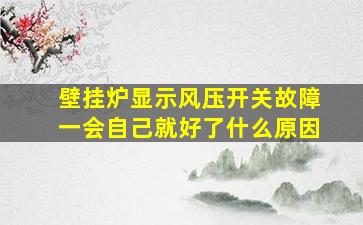 壁挂炉显示风压开关故障一会自己就好了什么原因