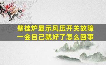 壁挂炉显示风压开关故障一会自己就好了怎么回事