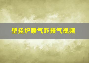 壁挂炉暖气咋排气视频